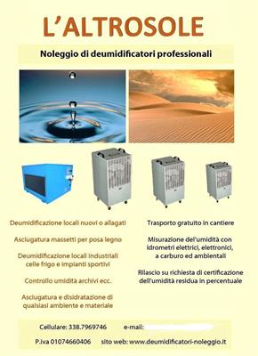 Noleggio Deumidificatori Professionali e Industriali