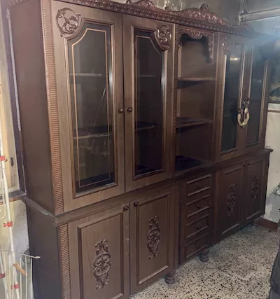 Mobile soggiorno con vetrina, in legno - Anteprima 1