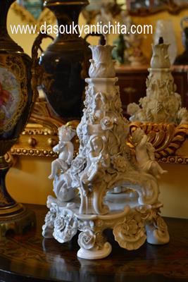 Antica lampada in porcellana di Meissen del XX secolo