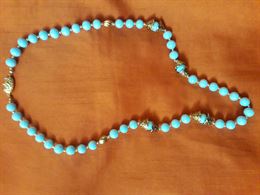 Collana perle azzurre