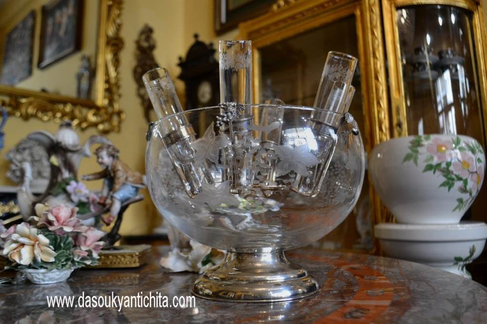 Set da caviale e vodka in vetro e argento 800 Renato Raddi, in ottime condizioni - Foto 2