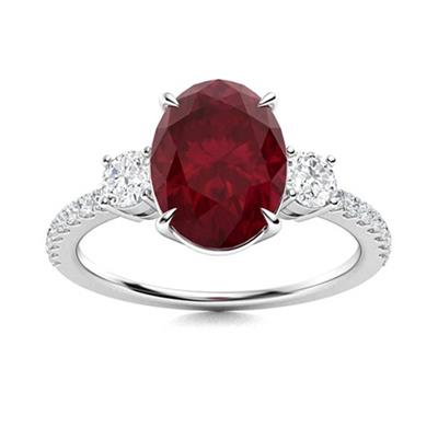 Anello Rubino Naturale e Diamanti - Foto 6