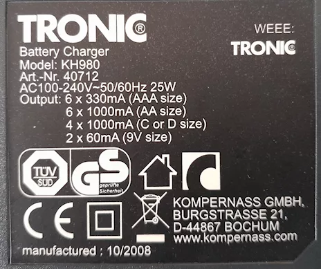 Caricabatterie con LED universale per batterie ricaricabili, tipo transistor - Foto 2