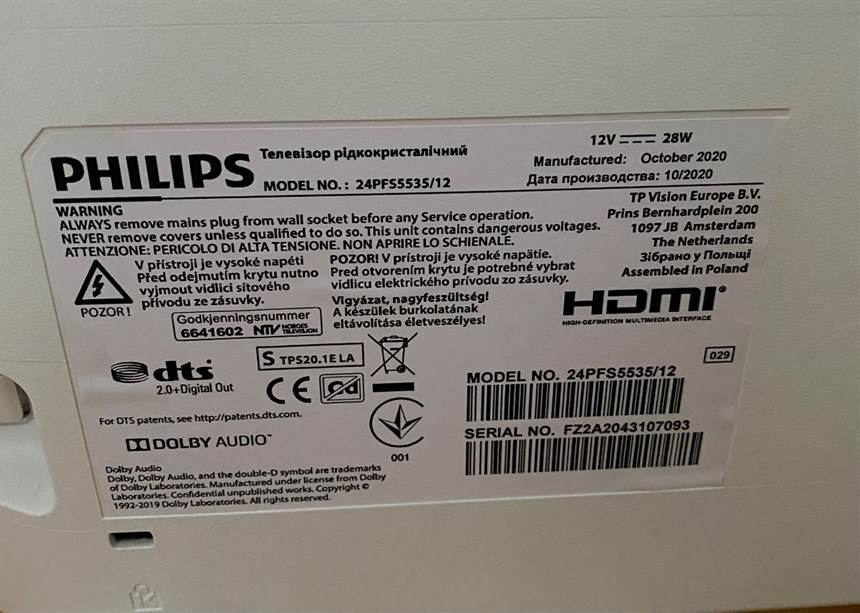 Foto 5Tv Philips 24 pollici, modello 24PFS5535