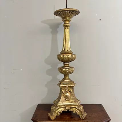 Antico Candelabro - porta cero doratura a mecca . epoca Luig