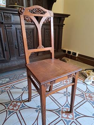 Appendiabiti + panca + due sedie liberty, in legno - Anteprima 1