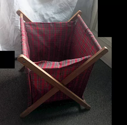 Portariviste Tessuto e Legno Vintage