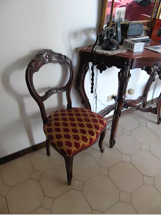 Consolle con piano in marmo e coppia, in legno - Foto 3