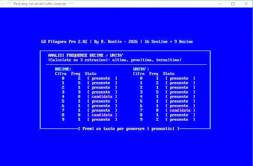 Foto 4L8 PITAGORA Pro Advanced LOTTO Analyzer