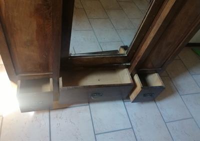 Arte Decò armadio in noce intarsiato, in legno massello - Foto 6