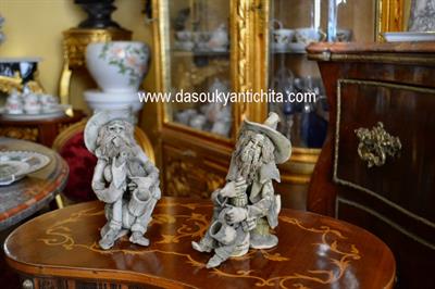 Coppia statuine anziani in terracotta firmate Caruso, in buone condizioni - Foto 2
