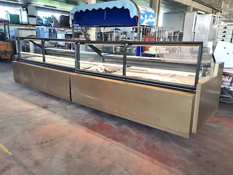 Banco refrigerato lineare macelleria usato, marca Frigomeccanica - Anteprima 1