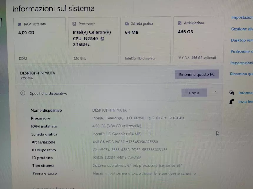 Foto 3 Computer portatile notebook ASUS con Windows 10
