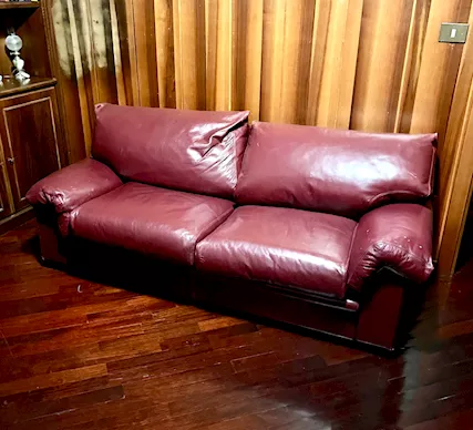 Divano letto in vera pelle