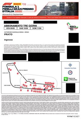 Biglietto 3 GIORNI GRAN PREMIO MONZA 2022