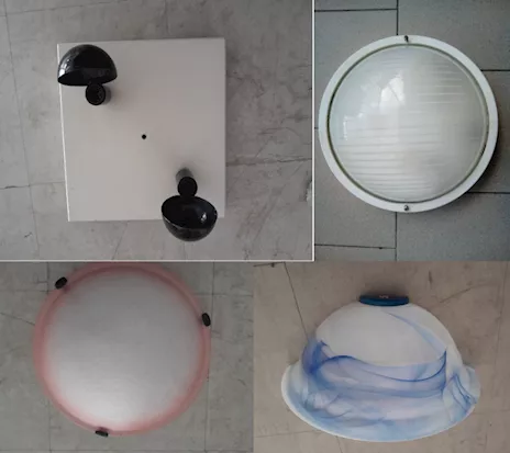 Applique plafoniere varie in vetro, metallo o plastica