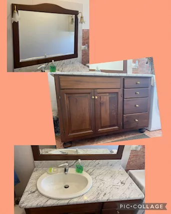 Mobile bagno in legno fatto a mano