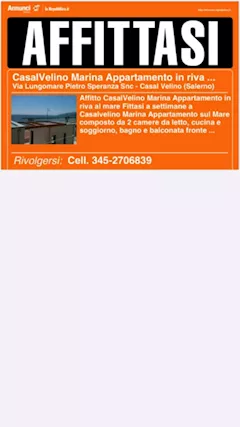 Affitto Casal Velino appartamento sul mare