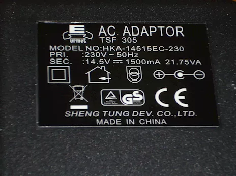 Alimentatore 14,5 V 1,5 A AC Adaptor TSF 305 Urmet, modello HKA - Anteprima 2