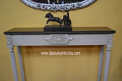 Console laccata stile Luigi XVI, in legno massello - Foto 4