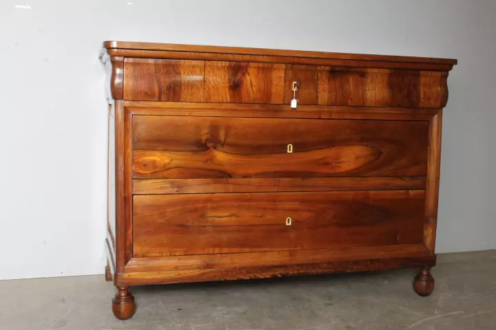 Antico comò cassettone cappuccino Carlo X 1820 in noce - Foto 7