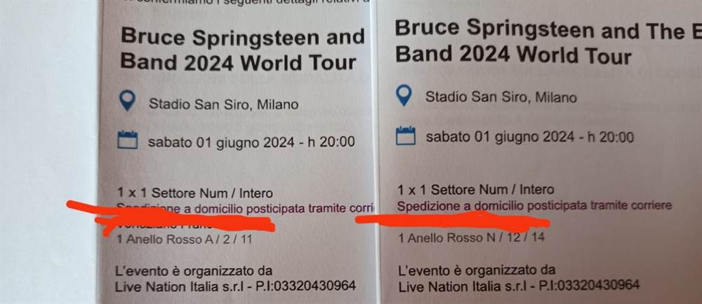 Bruce Springsteen Biglietti Springsteen giugno 2024