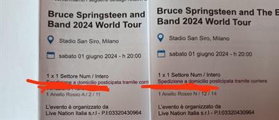 Bruce Springsteen Biglietti Springsteen giugno 2024