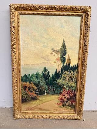 Antico dipinto olio su tavoletta