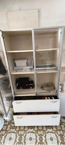 Mobile ufficio L.260 P.46 A.200 cm, in ottime condizioni, in legno - Foto 4