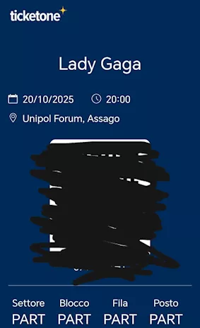 4 biglietti Lady Gaga 20 ottobre parterre