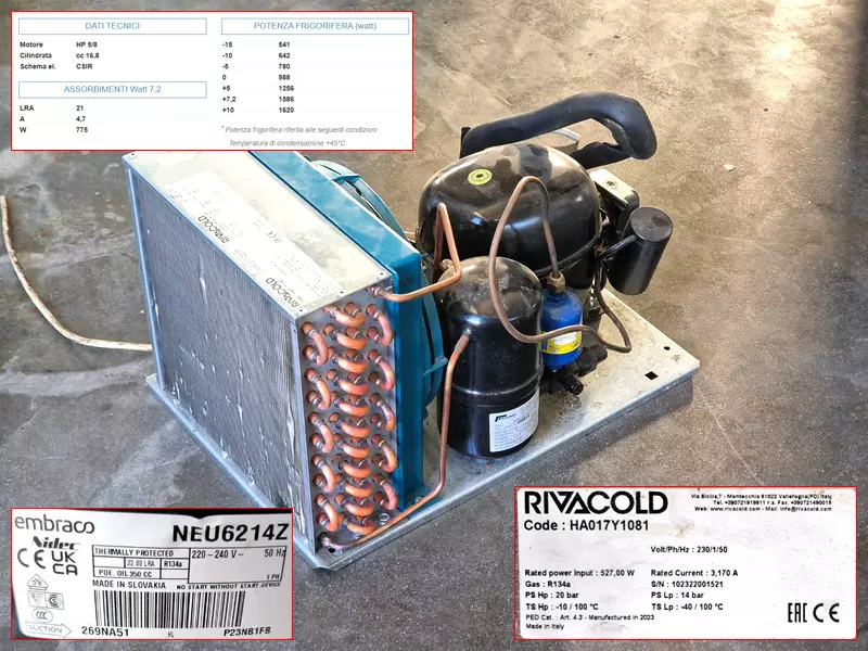 Unità ermetica condensante usata, marca Rivacold mod - Foto 2