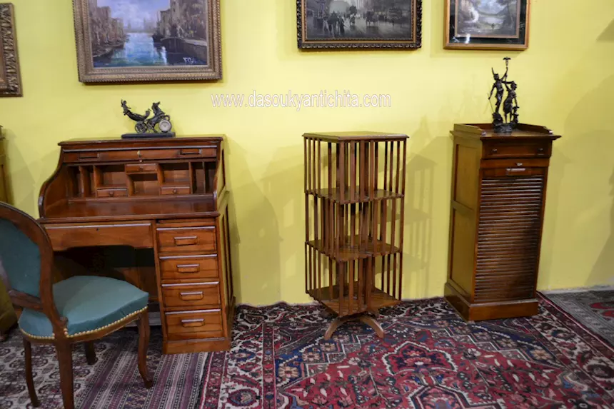 Libreria girevole a tre ripiani stile inglese - Foto 8