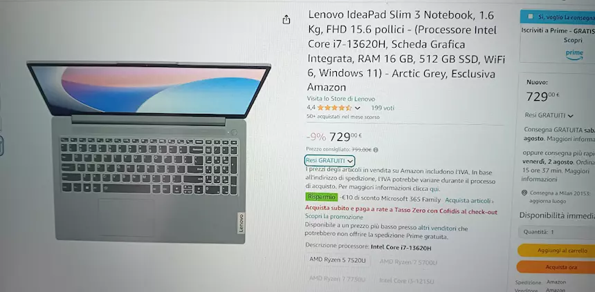 Foto 8Lenovo Ideapad 3, Intel core i7, 16GB RAM, 512GB memoria
