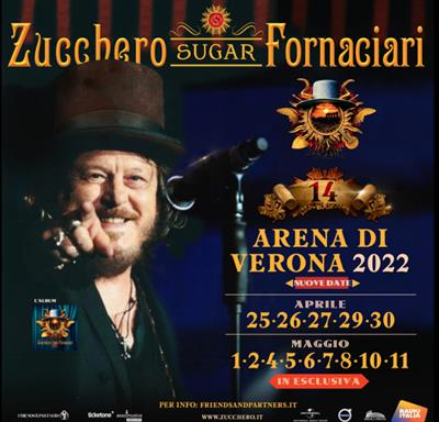 4 biglietti concerto Zucchero Verona 6 maggio 2022