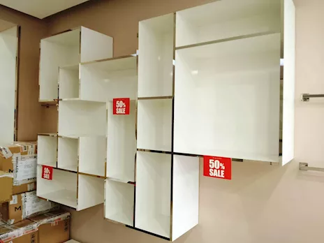 Corner bianco pensile a cubi 54210