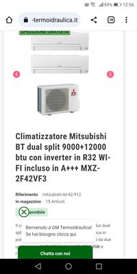 CLIMATIZZATORE DUAL SPLIT 12000 9000 MITSUBISHI