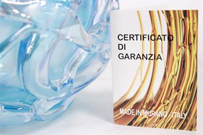 Vaso a sfera in vetro di Murano azzurro firmato Costantini, peso 5 kg - Foto 3