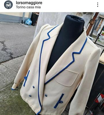 Giacca anni 80 in panno bianco/blu lorsomaggiore Torino