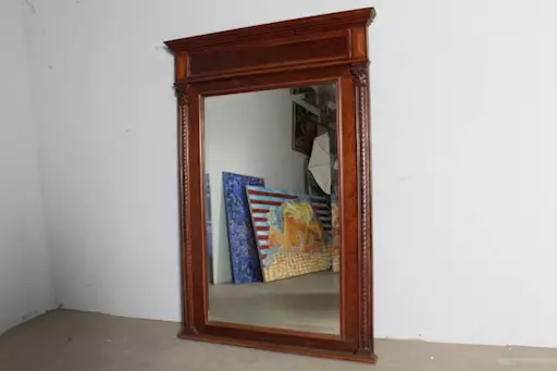 Antica grande specchiera noce Luigi Filippo noce XIX sec