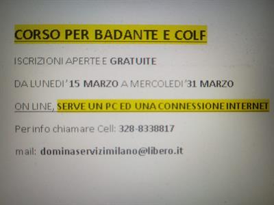 Corso per colf e Badanti