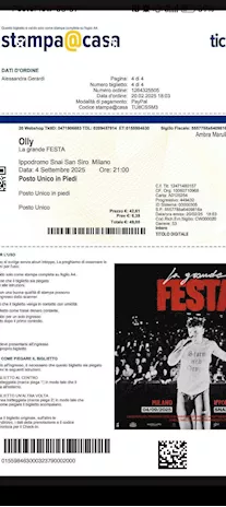 Concerto Olly Ippodromo a Milano 4 Settembre