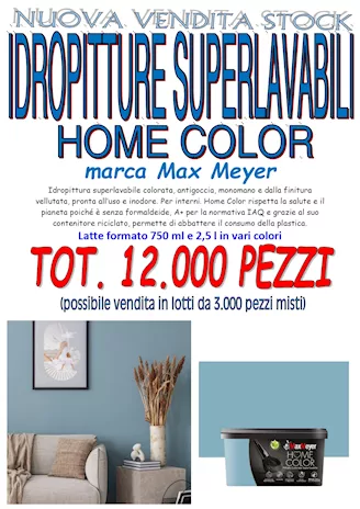 Grande vendita stock: idropitture superlavabili, Home Color