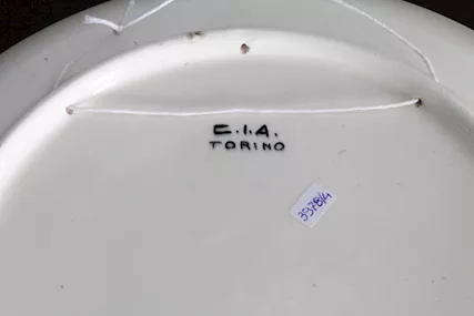 Piatto ceramica Futurista - Cia Torino - epoca 1930, ottimo stato - Foto 3