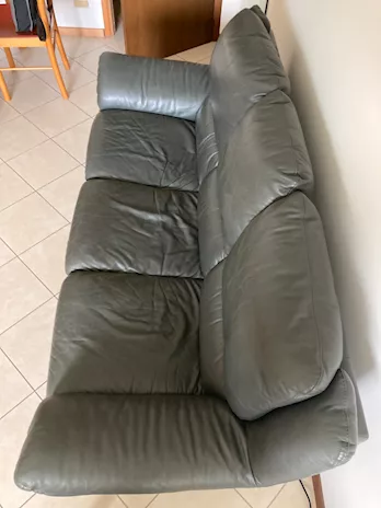 Divano Pelle Natuzzi, colore Nero, in legno - Foto 6