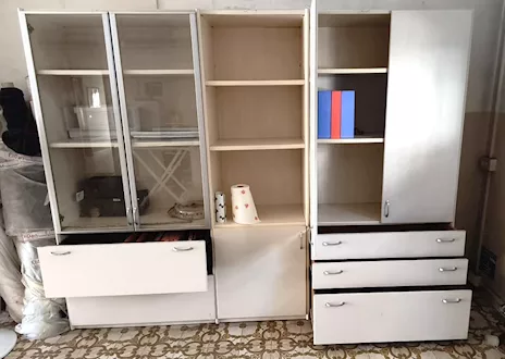 Mobile ufficio L.260 P.46 A.200 cm, in ottime condizioni, in legno - Foto 2