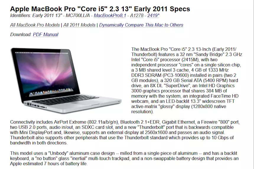 Foto 6MacBook Pro 13 (early 2011) Marca Apple