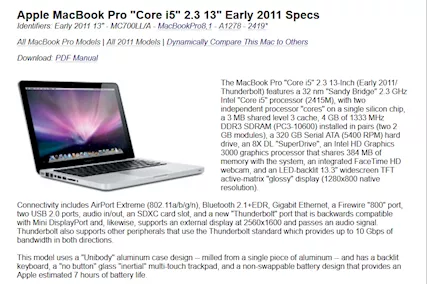 MacBook Pro 13 (early 2011) Marca Apple - Anteprima 6