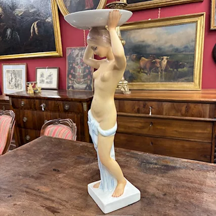 Antica scultura ceramica Donna portatrice - Foto 5