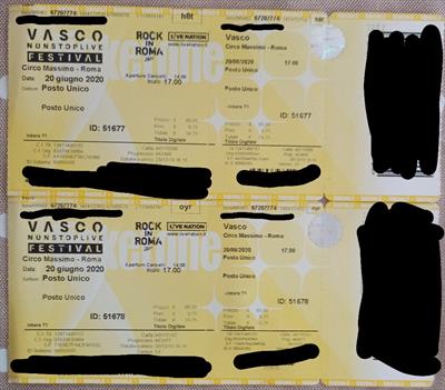 N. 2 Biglitti Vasco Rossi Circo Massimo Roma 11/06