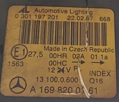 Faro Anteriore Sinistro Mercedes a W169